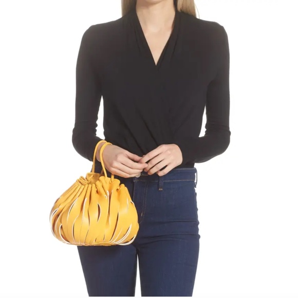 NWT $390 Simon Miller Vegan Slit Scrunch in SUNSET ORANGE! - Picture 3 of 9